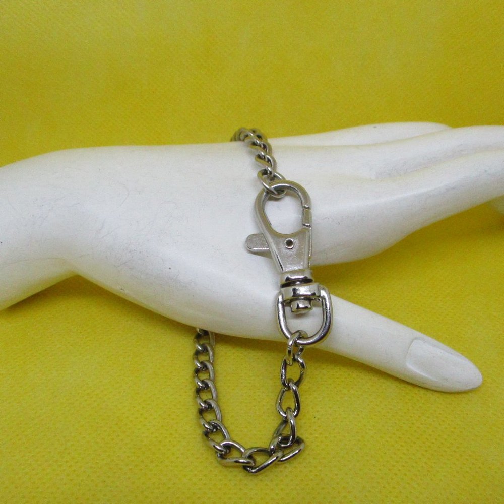 Stainless Steel Bracelet Chain Link Biker Or Charm